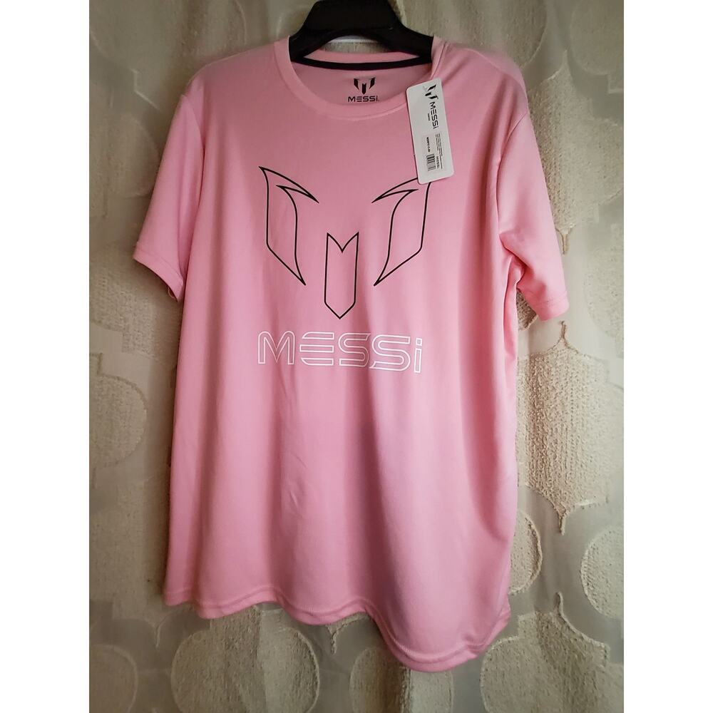 #607 Brand New With Tags Pink Men's Messi Shirt Size M